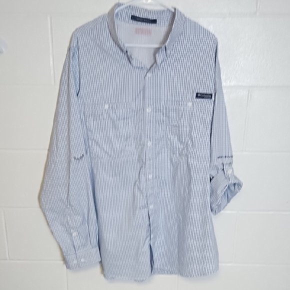 Performance Fishing Camping Hiking Shirt Roll Tab Sleeves Pockets Vented Back - Picture 1 of 15